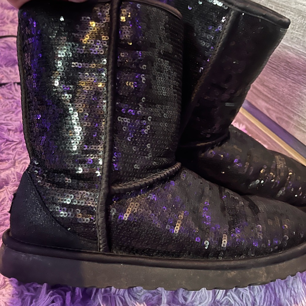 Black sequin UGG boots. Size 11 Women’s.